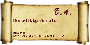 Benedikty Arnold névjegykártya