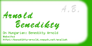 arnold benedikty business card